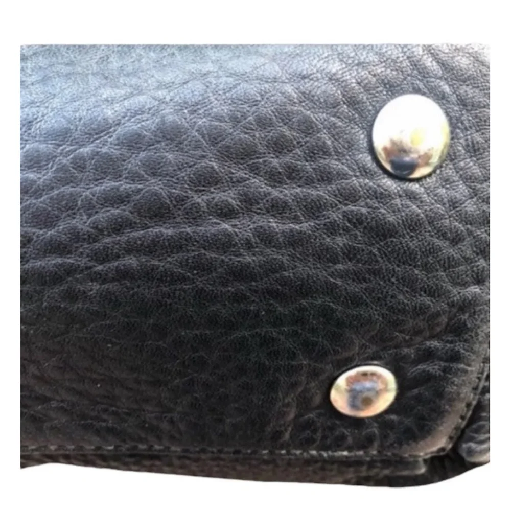 COACH Penelope Pebbled Leather Black Satchel Medium Size Handbag